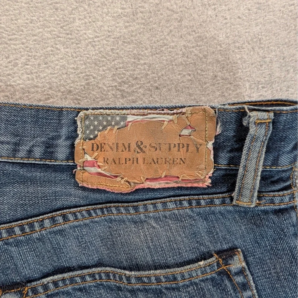 Denim & Supply Ralph Lauren Mens Straight Leg Jeans Blue Medium Wash 34x30 (36)